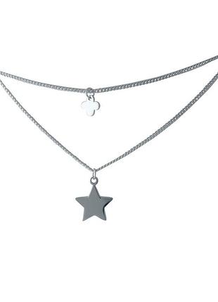 Серебряное колье proba с без камней, вес изделия 2,51 гр (1993705) 400450 размер