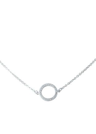 Срібне кольє proba з фіанітами, вага виробу 2,74 г (2022213) 450500 розмір