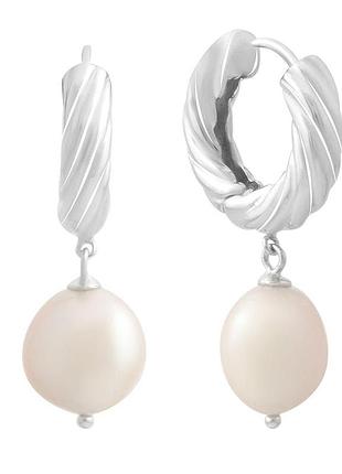 Серебряные серьги proba с натуральным жемчугом барочным (2185109)