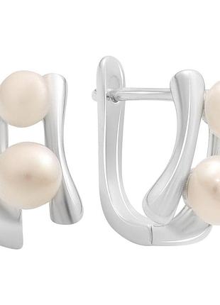 Серебряные серьги proba с натуральным жемчугом 4.75ct (2184416)