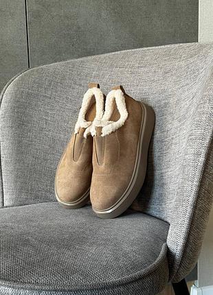 Лофери жіночі бежеві замшеві осінні весняні зимові теплі