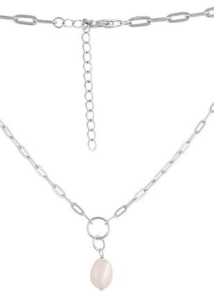 Серебряное колье proba с натуральным жемчугом барочным, вес изделия 8,92 гр (2115687) 460510 размер