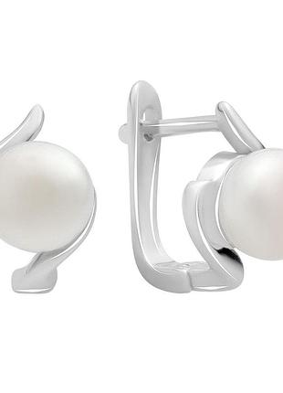 Серебряные серьги proba с натуральным жемчугом (2187073)