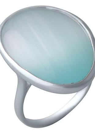 Серебряное кольцо proba с кошачьим глазом 26.635ct, вес изделия 9,15 гр (2016038) 17.5 размер