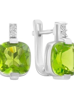 Серебряные серьги proba с хризолітом 4.58ct (60002166)