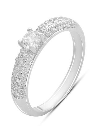 Серебряное кольцо proba с фианитами, вес изделия 2,42 гр (2187196) 18 размер