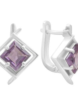 Серебряные серьги proba с александритом 4.625ct (2187561)