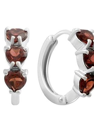 Серебряные серьги proba с натуральным гранатом 3.25ct (2181620)