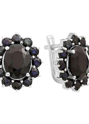 Серебряные серьги proba с натуральным сапфиром 10.758ct (2068723)