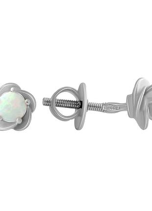 Серебряные серьги proba с опалом 0.293ct (2072393)