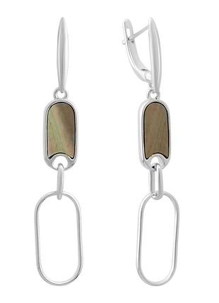 Серебряные серьги proba с натуральным перламутром (2129097)