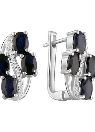Серебряные серьги proba с натуральным сапфиром 4.575ct (2104865)