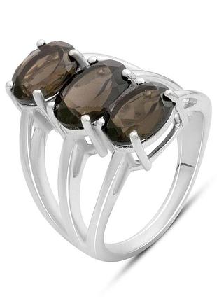 Серебряное кольцо proba с натуральным раухтопазом (дымчатым кварцем) 5.433ct, вес изделия 7,62 гр (2177821)