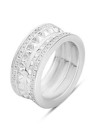 Срібне кільце proba з фіанітами, вага виробу 10,14 г (2161851) 18 розмір