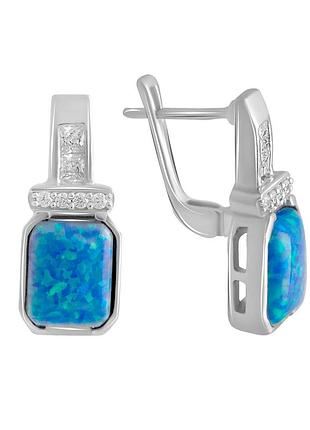 Серебряные серьги proba с опалом (2125112)