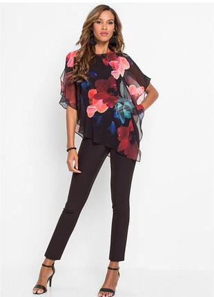 Яркий брючный комбинезон bodyflirt размер s-m  без рукавов с яркой накидкой