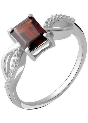 Серебряное кольцо proba с натуральным гранатом 2.308ct, вес изделия 3,08 гр (2051596) 18 размер