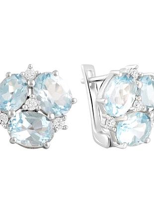 Серебряные серьги proba с натуральным топазом 8.154ct (2049715)