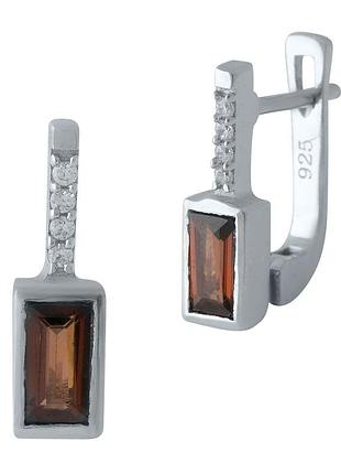 Серебряные серьги proba с натуральным гранатом 1.212ct (1972656)