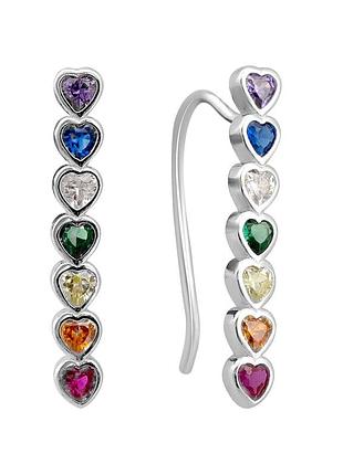 Срібні сережки proba з фіанітами (2146209)