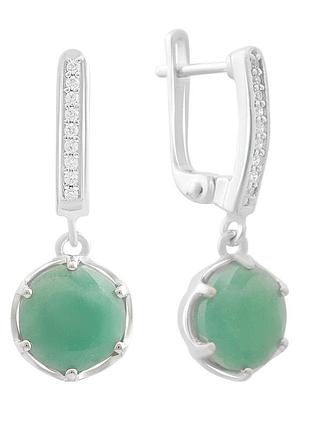 Срібні сережки proba з натуральним смарагдом 5.533ct (2167181)