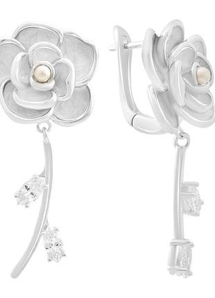 Срібні сережки proba з натуральними перлами, перламутром (2176756)