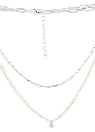 Серебряное колье proba с натуральным жемчугом барочным, вес изделия 16,03 гр (2115663) 450500 размер