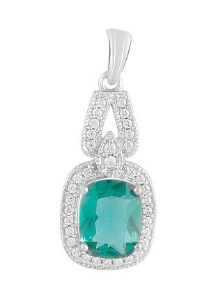 Серебряная подвеска proba с изумрудом nano (2123255)