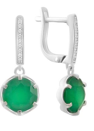 Срібні сережки proba з натуральним агатом 4.929ct (2189749)