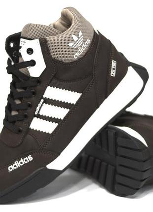 Зимние кожаные кроссовки adidas, ботинки адидас на меху. унисекс зимние с 36 по 41р