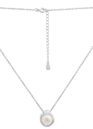 Серебряное колье proba с натуральным жемчугом, вес изделия 5,19 гр (2186809) 450500 размер