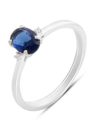 Серебряное кольцо proba с сапфиром nano 0.597ct, вес изделия 1,73 гр (2188995) 18.5 размер