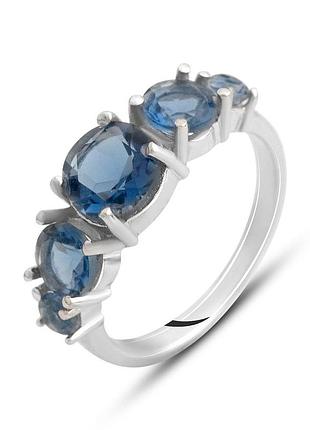 Серебряное кольцо proba с искуственным танзанитом nano 1.084ct, вес изделия 2,79 гр (2141198) 17 размер