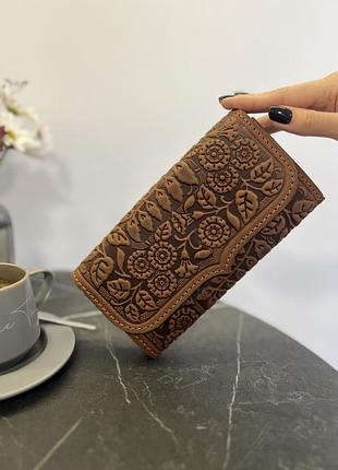 Гаманець шкіряний жіночий коричневий