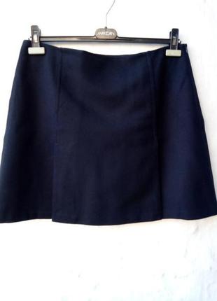 Стильная базовая тёплая шерстяная синяя юбка hobbs 💣2 фото