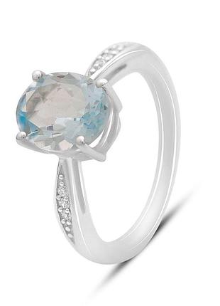 Серебряное кольцо proba с натуральным топазом 3.182ct, вес изделия 3,03 гр (2171638) 18 размер