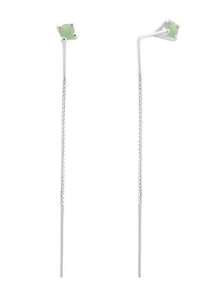 Серебряные серьги proba с натуральным изумрудом 0.497ct (2167433)