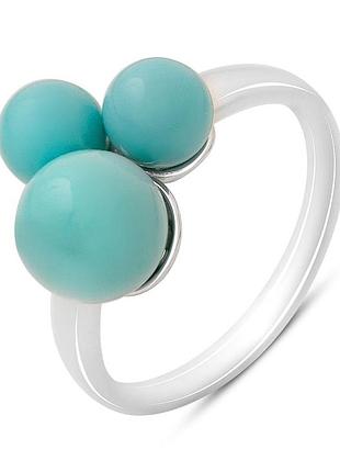 Серебряное кольцо proba с бирюзой, вес изделия 3,77 гр (2168256) 17 размер