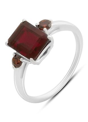 Серебряное кольцо proba с натуральным гранатом, гранатом nano, вес изделия 2,26 гр (60002156) 18 размер