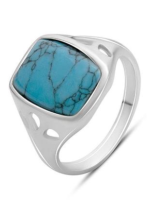 Серебряное кольцо proba с бирюзой, вес изделия 4,57 гр (2176558) 18 размер