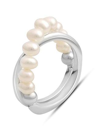 Серебряное кольцо proba с натуральным жемчугом барочным, вес изделия 4,7 гр (2185222) 18.5 размер