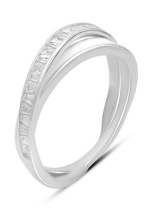 Серебряное кольцо proba с емаллю, фианитами, вес изделия 3,48 гр (2180784) 18 размер