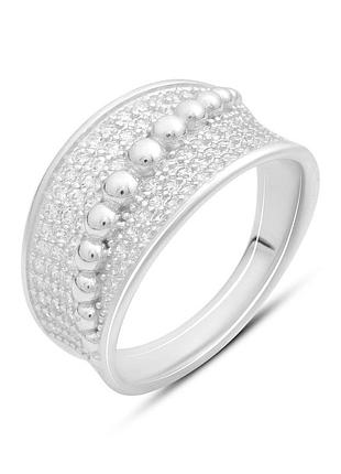 Серебряное кольцо proba с фианитами, вес изделия 4,67 гр (2186045) 18 размер