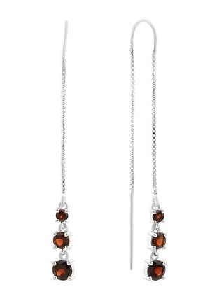 Серебряные серьги proba с натуральным гранатом 2.105ct (2167457)