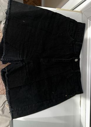 Чорні джинсові шорти defacto