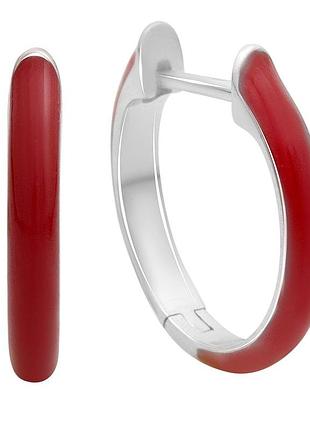 Серебряные серьги proba с фианитами, емаллю (60002194)