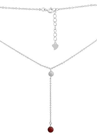 Срібне кольє proba з коралом, вага виробу 3,03 г (2145653) 410450 розмір