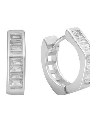 Срібні сережки proba з фіанітами (2184195)