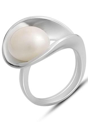 Срібне кільце proba з натуральними перлами, вага виробу 8,24 г (2175650) 17 розмір