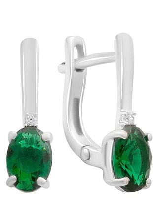 Срібні сережки proba зі смарагдом nano 1.188ct (2192091)
